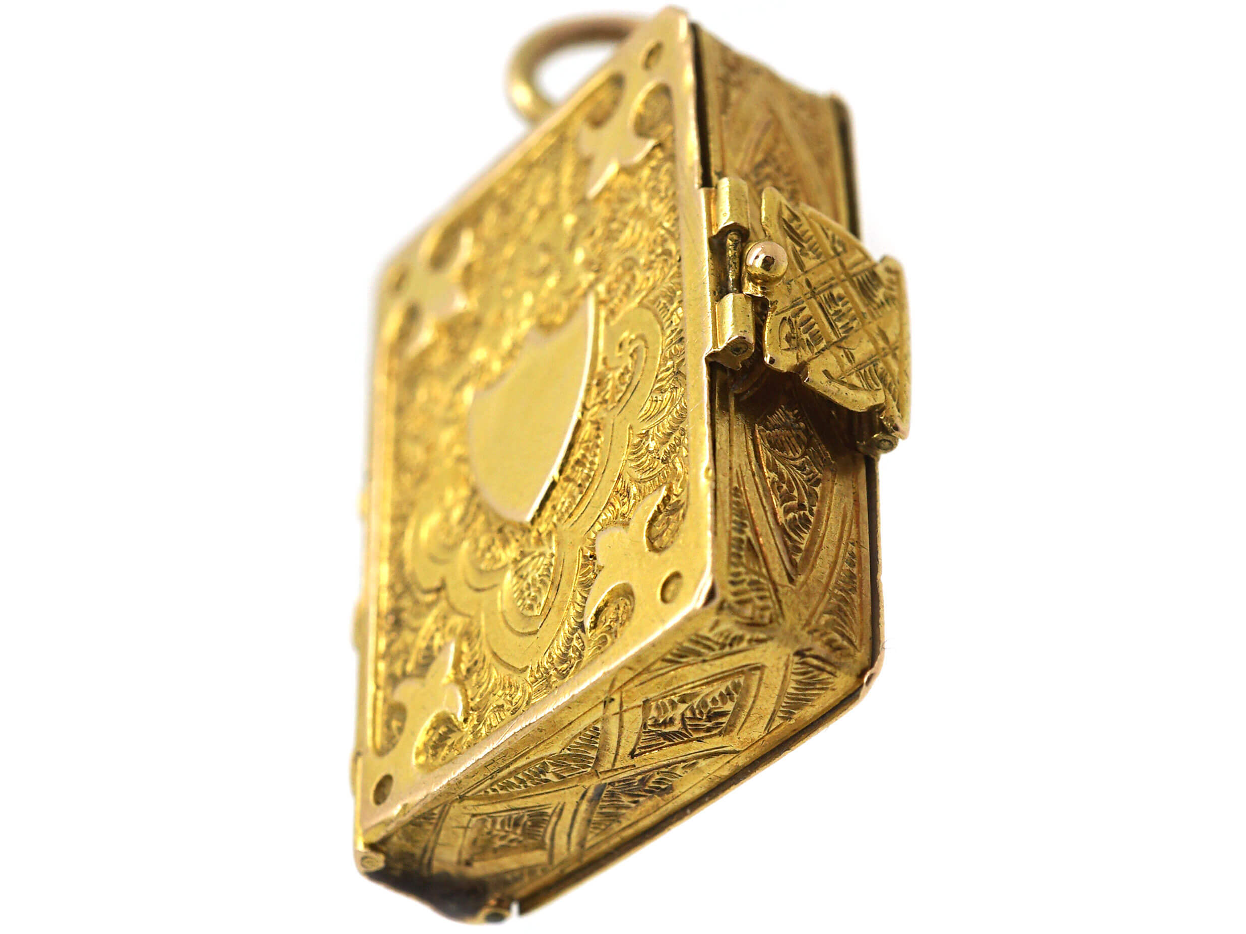 Victorian 18ct Gold Novelty Book Locket with Four Frames Inside (775N