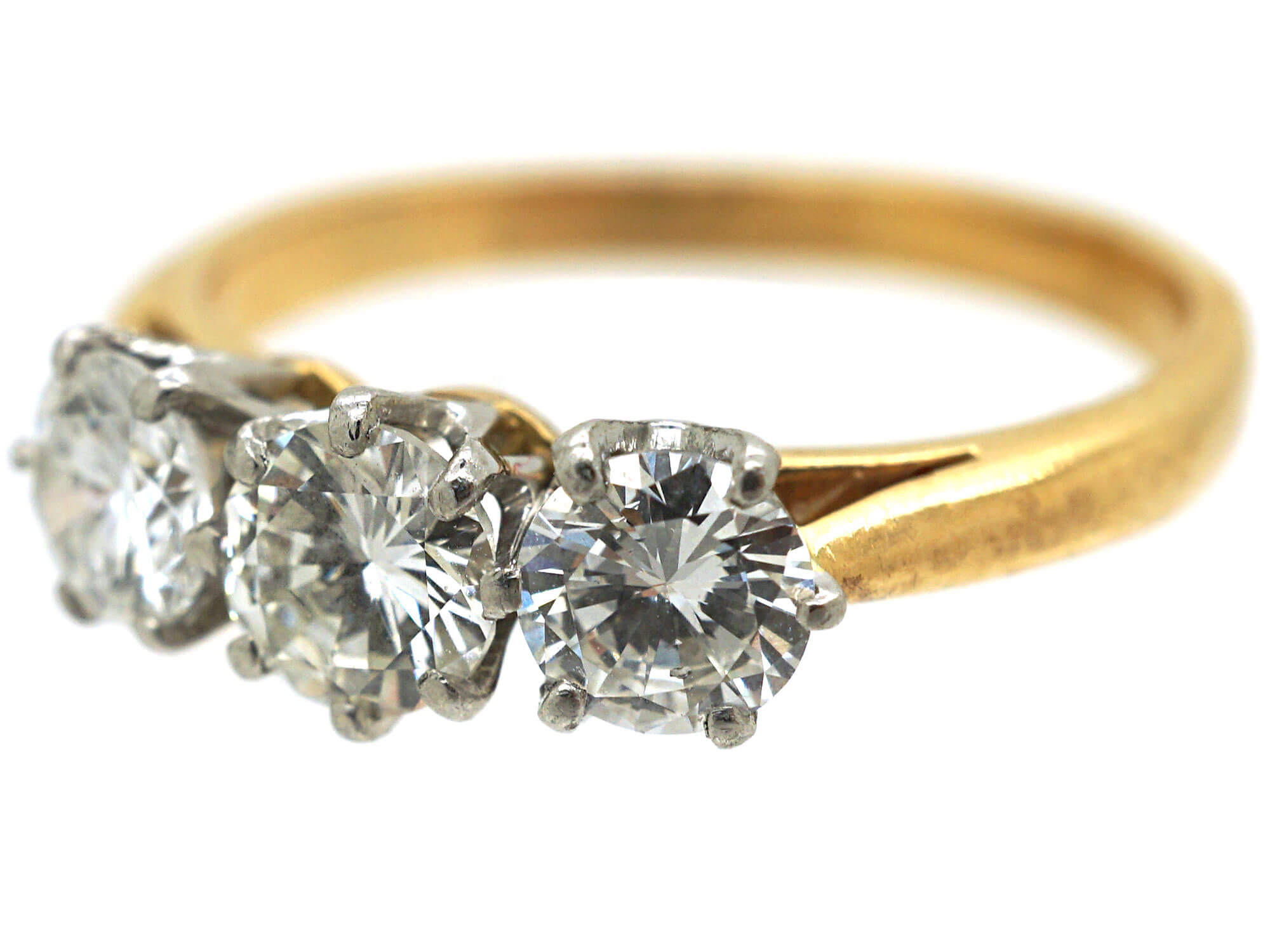 White Diamond Three Stone Ring in 18ct Yellow & White Gold (0.58ct tw.) main image 0
