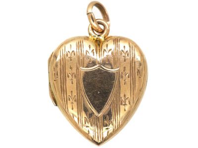 Edwardian 9ct Gold Heart Shaped Locket