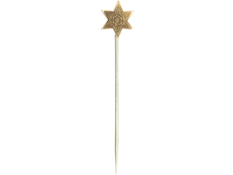 Edwardian 9ct Gold Star Masonic Tie Pin