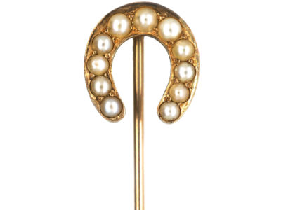 Victorian 15ct Gold & Natural Split Pearl Tie Pin