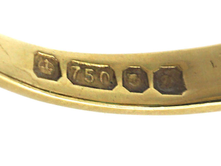 18ct Gold Three Stone Emerald & Diamond Ring