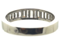French Art Deco Platinum Baguette Diamond Half Eternity Ring