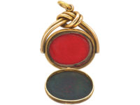 Victorian 15ct Gold Seal & Locket set with a Carnelian & a Bloodstone