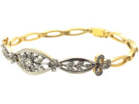 French Belle Epoque 18ct Gold, Platinum & Diamond Bracelet
