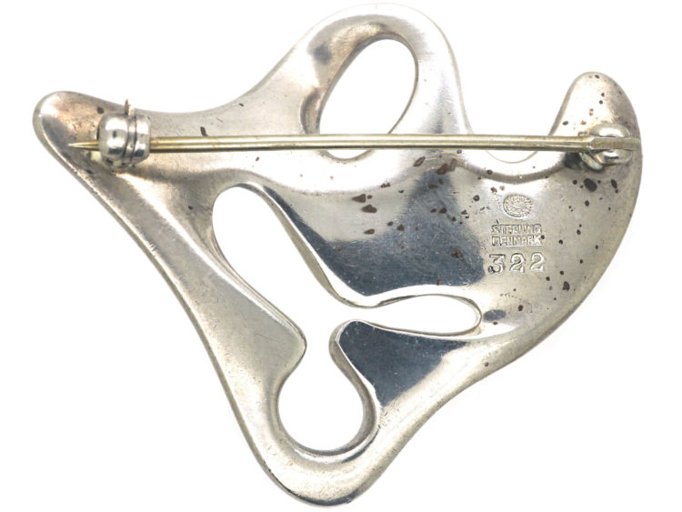 Silver Modernist Brooch by Henning Koppel for Georg Jensen