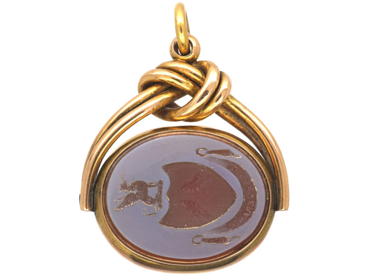 Victorian 15ct Gold Seal & Locket set with a Carnelian & a Bloodstone
