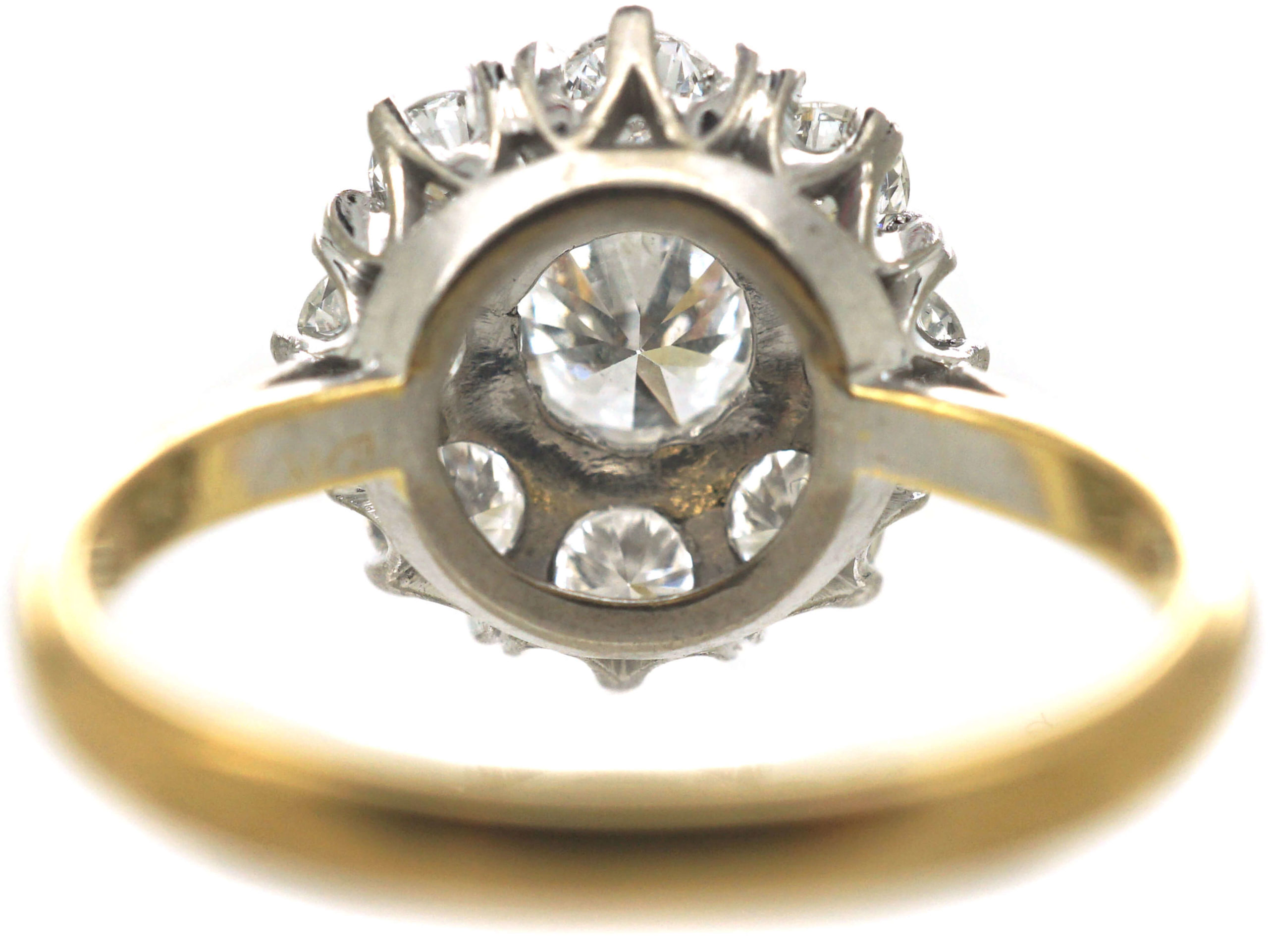 18ct Gold & Platinum Large Diamond Cluster Ring (888N) | The Antique ...