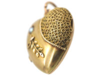 Edwardian 9ct Gold Heart Shaped Locket set with a Natural Split Pearl
