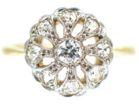 Edwardian 18ct & Platinum, Openwork Diamond Cluster Ring