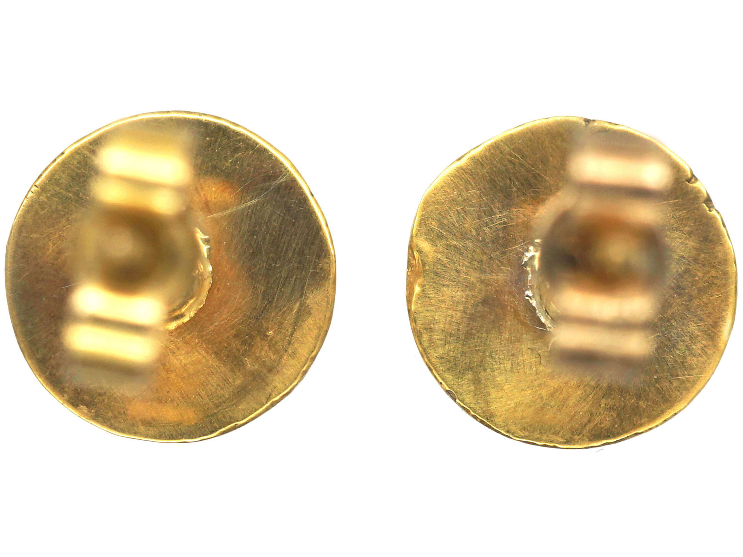 Victorian Engraved 15ct Gold Round Stud Earrings (988N) | The Antique ...