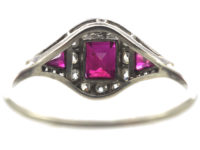 Art Deco Platinum, Ruby & Diamond Ring