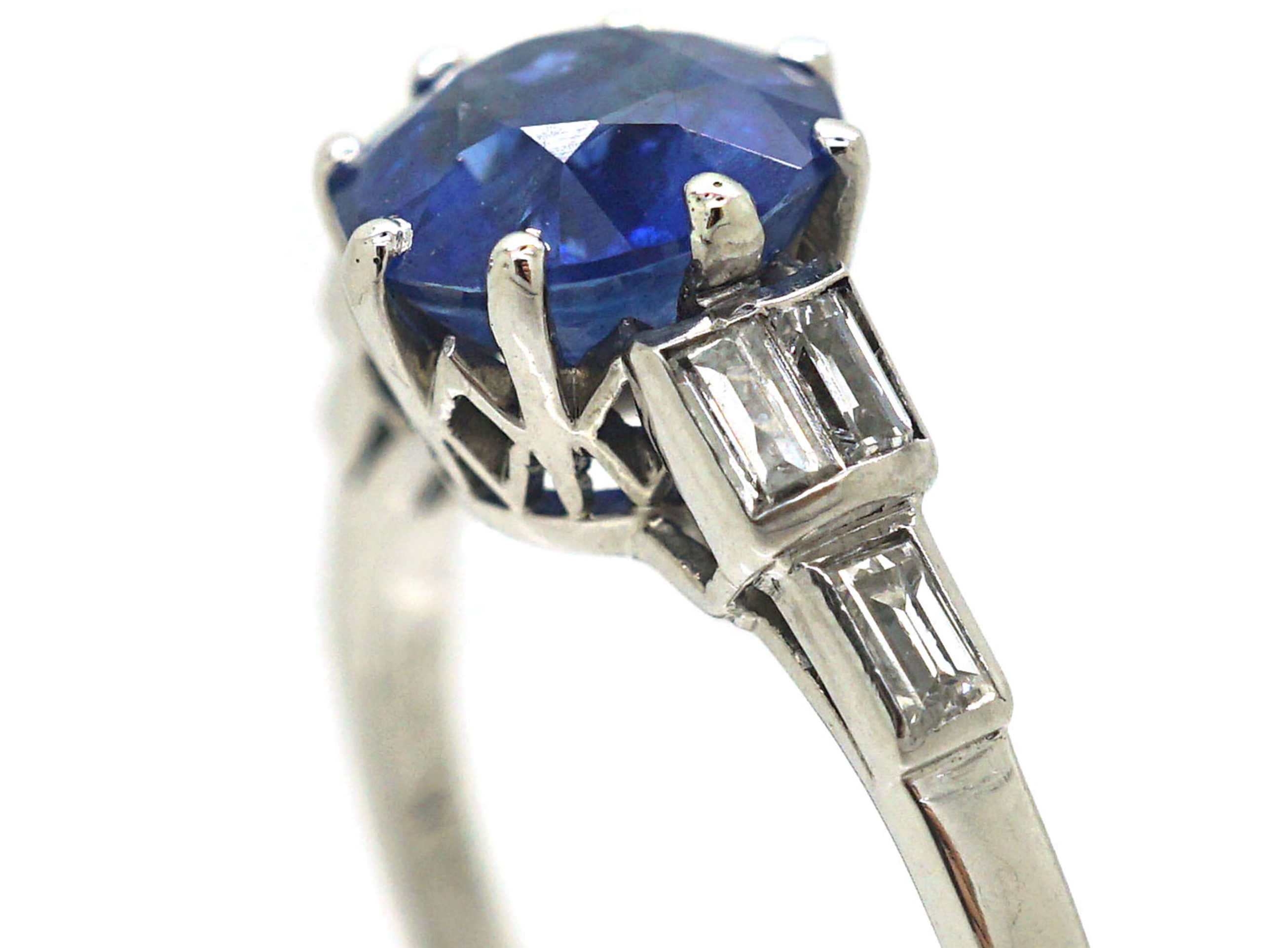 Art Deco Platinum, Ceylon Sapphire & Diamond Ring (934N) | The Antique ...