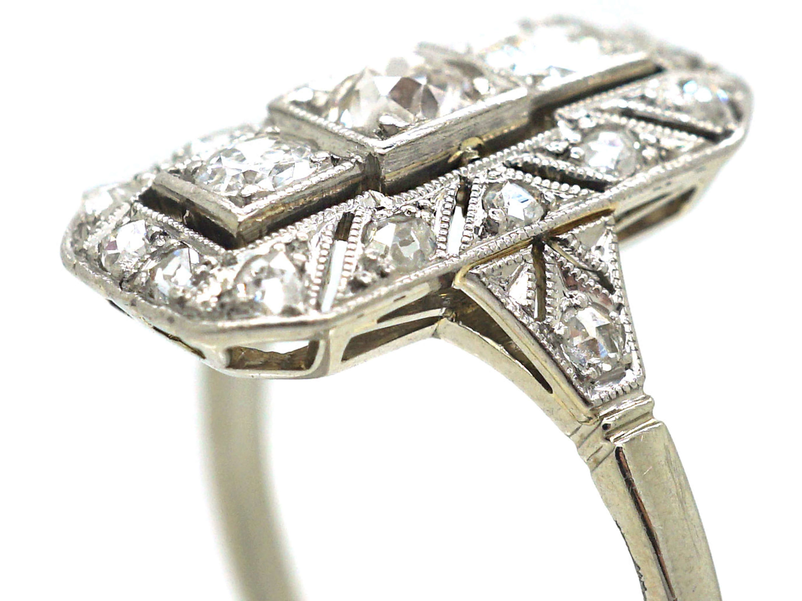 Art Deco Gold Ring Vintage ~ Vintage Art Deco Aquamarine Ring 18k White ...