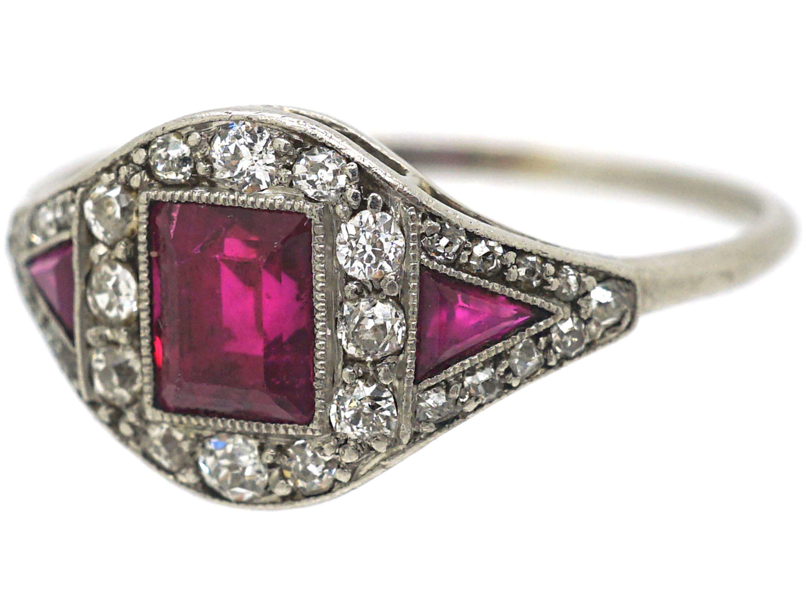 Art deco ruby hot sale and diamond ring