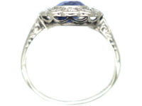 Early 20th Century Platinum, Sapphire & Diamond Cluster Ring