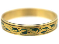 Victorian 18ct Gold Ring with Enamel Floral detailing