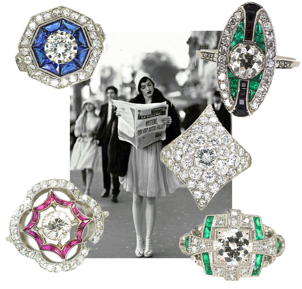 Art deco shop style jewelry