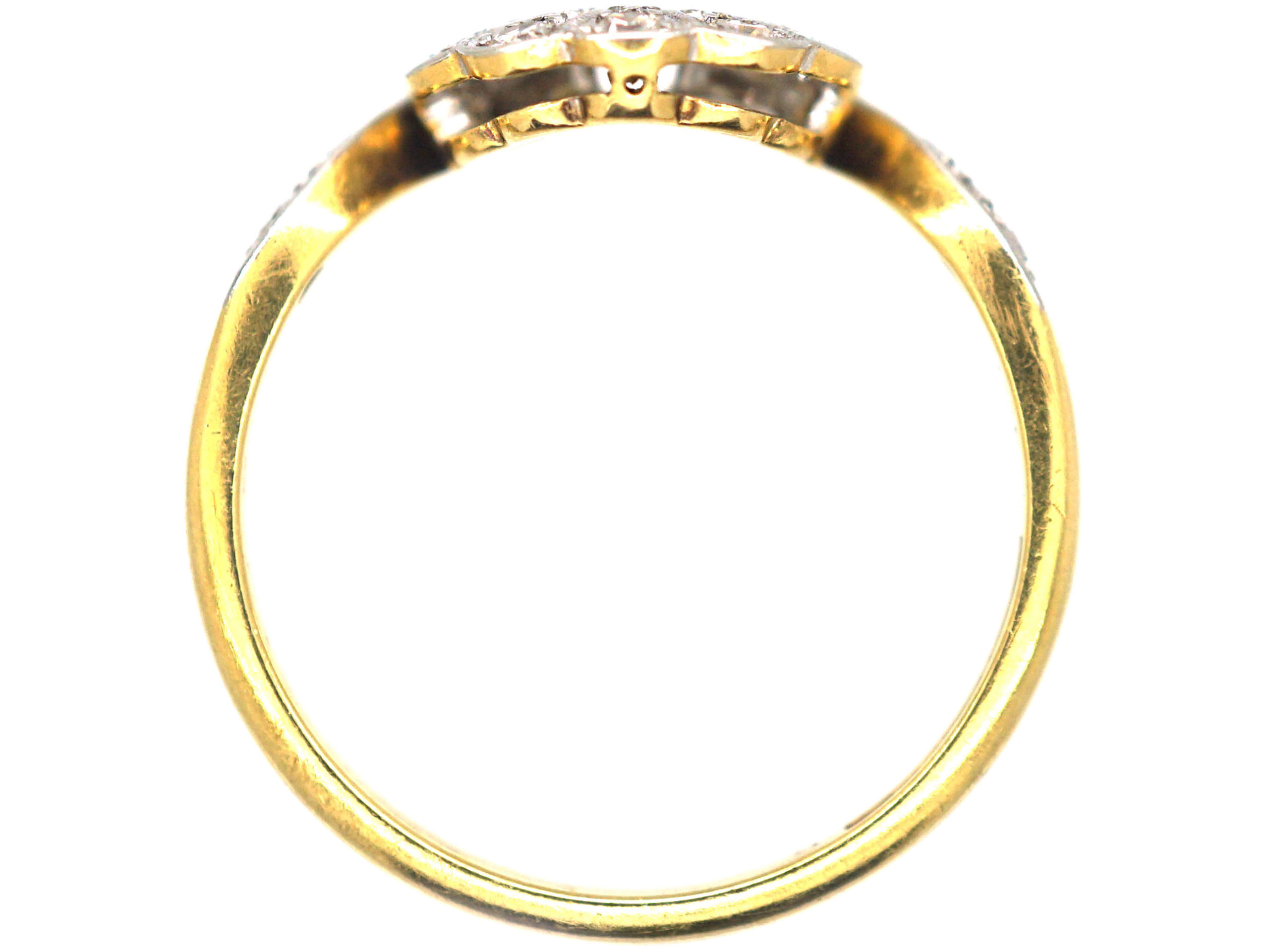 Art Deco 18ct Gold & Platinum, Diamond Fan Ring (328/O) The Antique