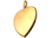 Edwardian Large 9ct Gold Plain Heart Locket