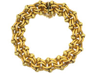 French Belle Epoque 18ct Two Colour Gold Woven Design Bracelet