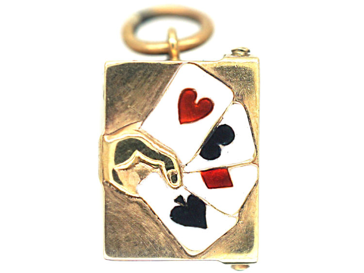 9ct Gold Aces Charm with Cards Inside