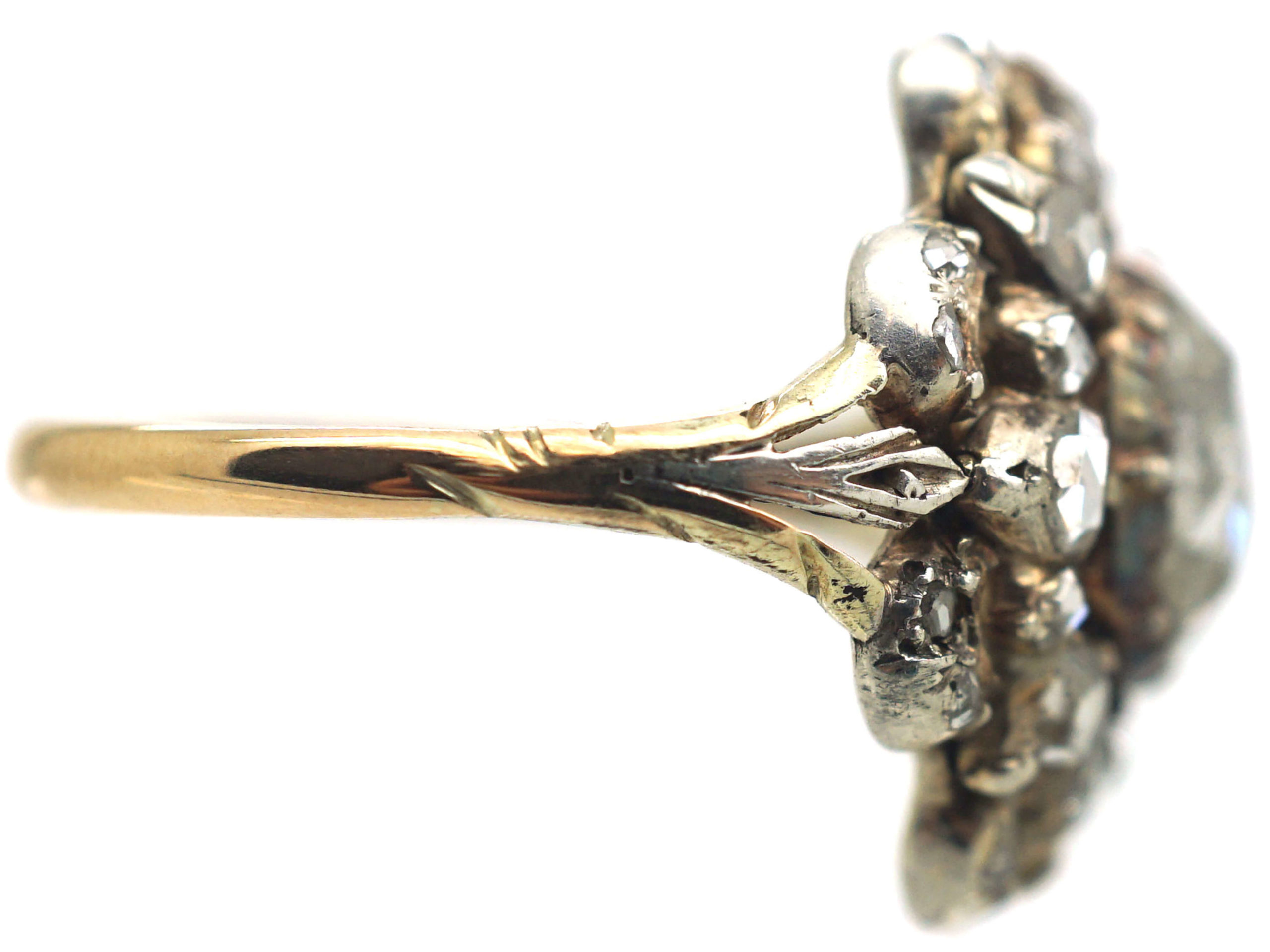 Georgian Rose Diamond Cluster Ring (33P) | The Antique Jewellery Company