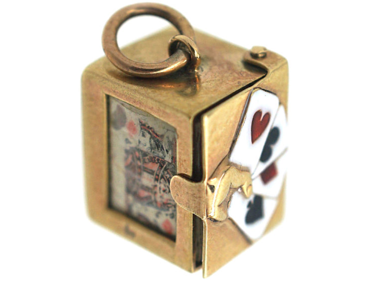 9ct Gold Aces Charm with Cards Inside