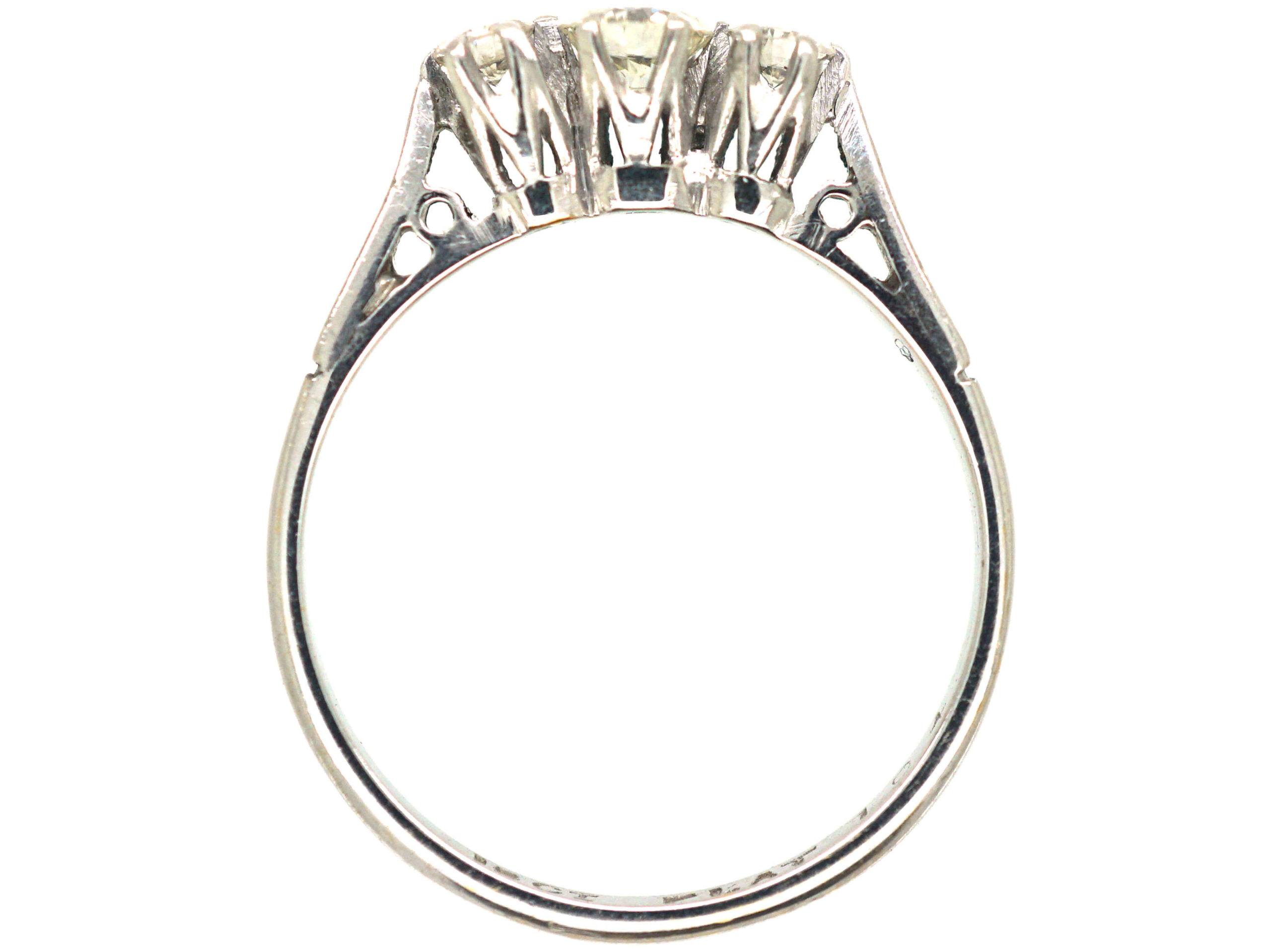 Art Deco Platinum,Three Stone Diamond Ring (329/O) | The Antique ...