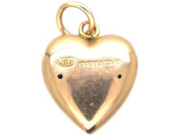 Edwardian 9ct gold Heart Pendant set with a Natural Split Pearl