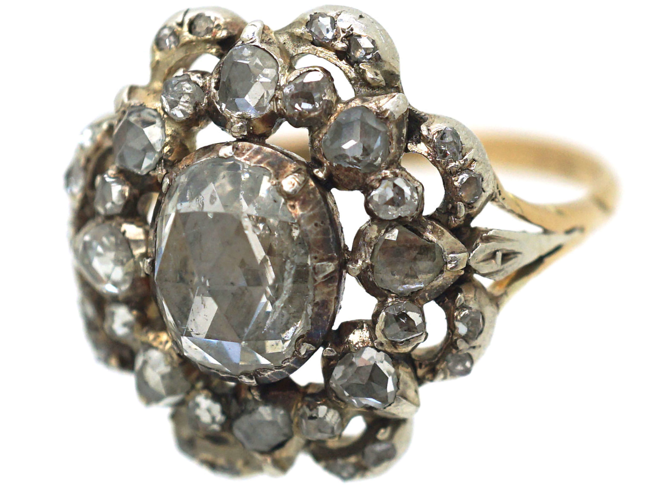 Georgian Rose Diamond Cluster Ring (33P) | The Antique Jewellery Company