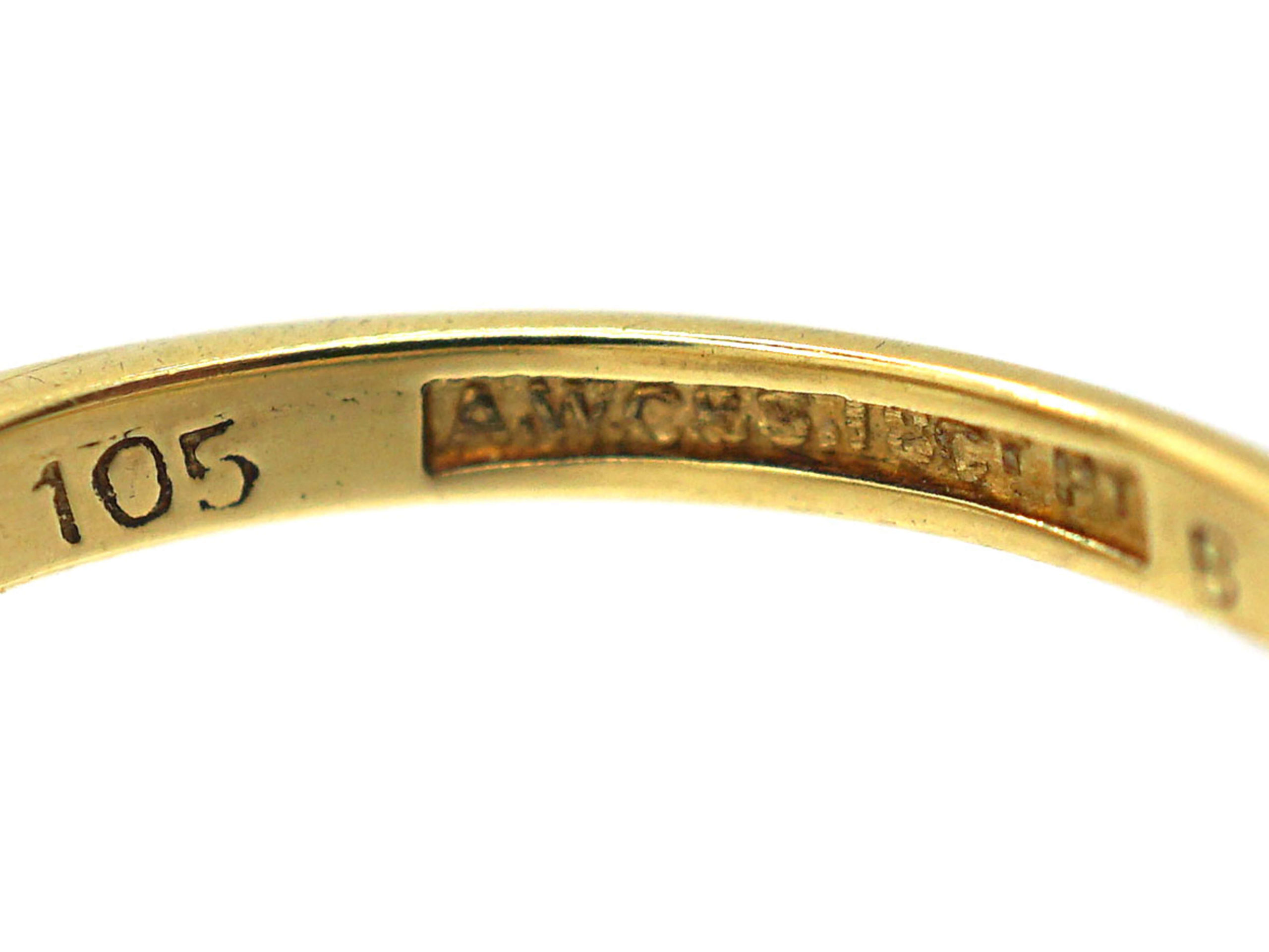 Art Deco 18ct Gold & Platinum, Diamond Fan Ring (328/O) | The Antique ...