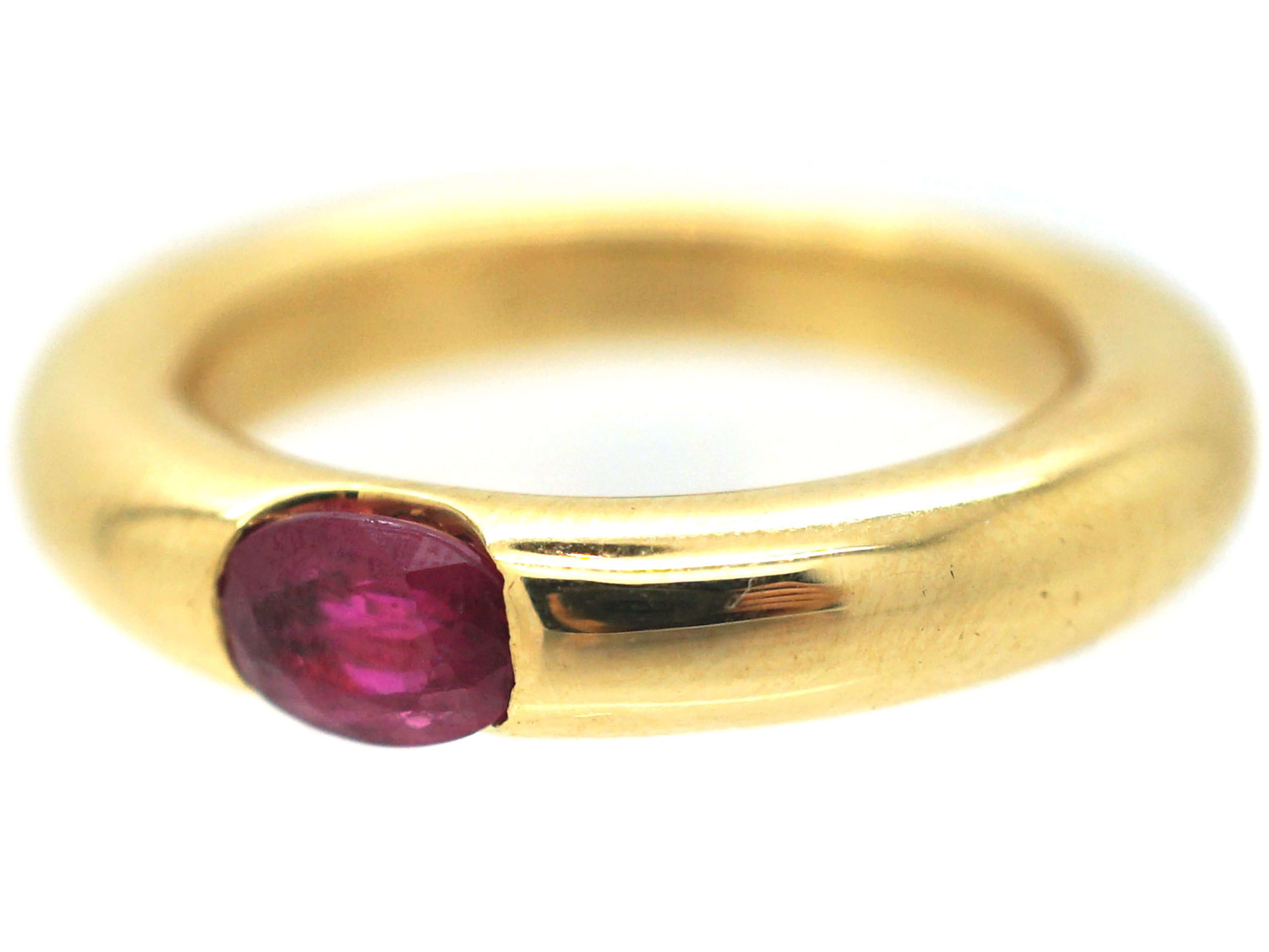18ct Gold & Ruby Ellipse Ruby Band Ring by Cartier (7P) | The Antique ...