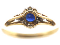 Early 20th Century 14ct Gold Sapphire & Diamond Cluster Ring
