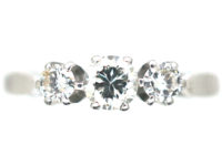 Art Deco Platinum,Three Stone Diamond Ring