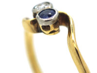 Edwardian 18ct Gold, Sapphire & Diamond Twist Ring