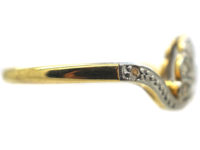 Art Deco 18ct Gold & Platinum, Diamond Fan Ring