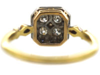 Art Deco 18ct Gold & Platinum, Sapphire & Diamond Octagonal Target Ring