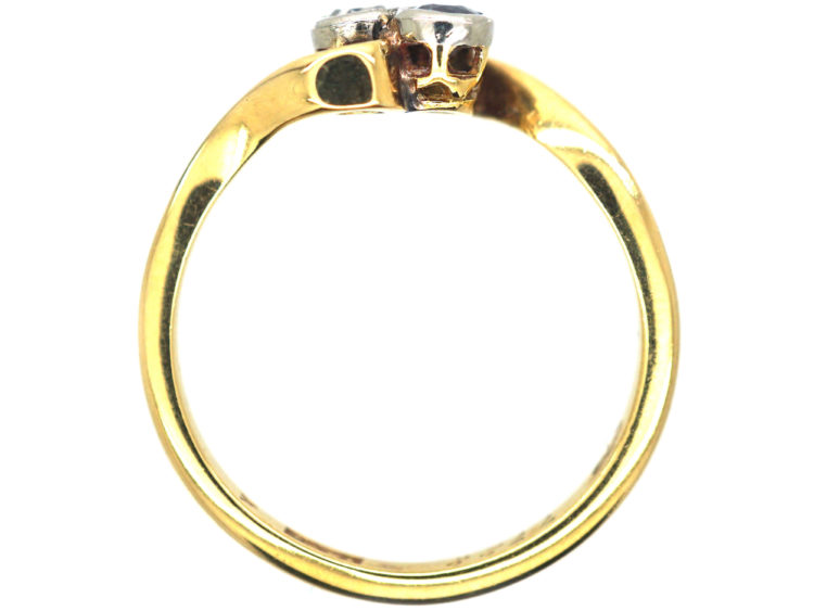 Edwardian 18ct Gold, Sapphire & Diamond Twist Ring