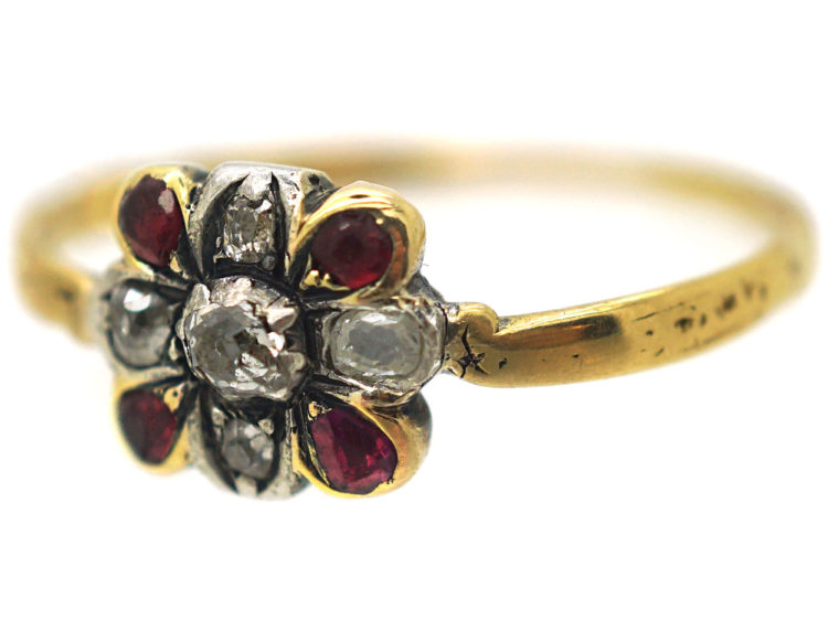 Georgian 18ct Gold, Ruby & Diamond Ring