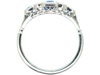 18ct White Gold, Aquamarine & Diamond Ring