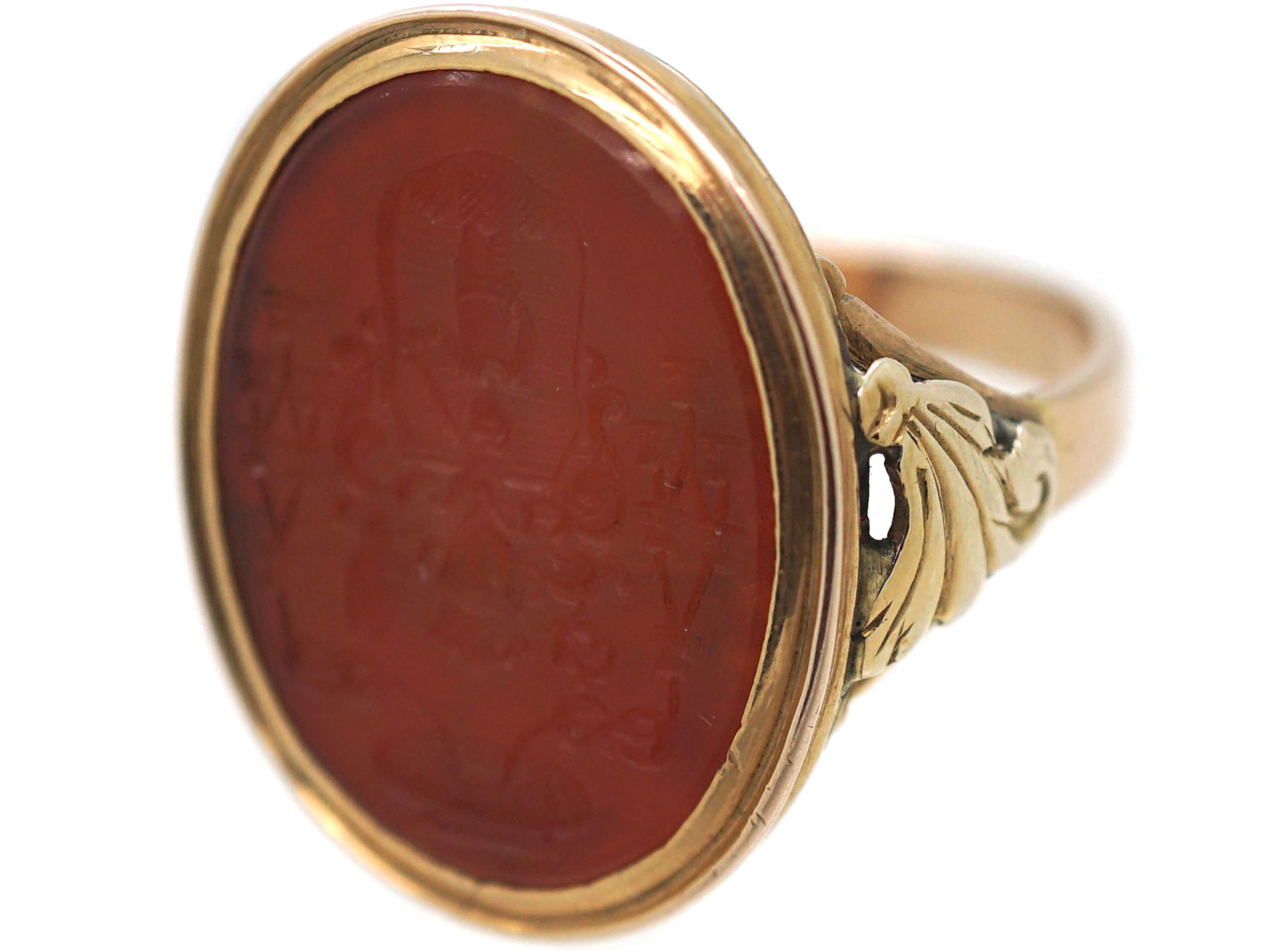 Carnelian deals intaglio ring