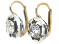Art Deco 18ct Gold & Platinum, Diamond Earrings