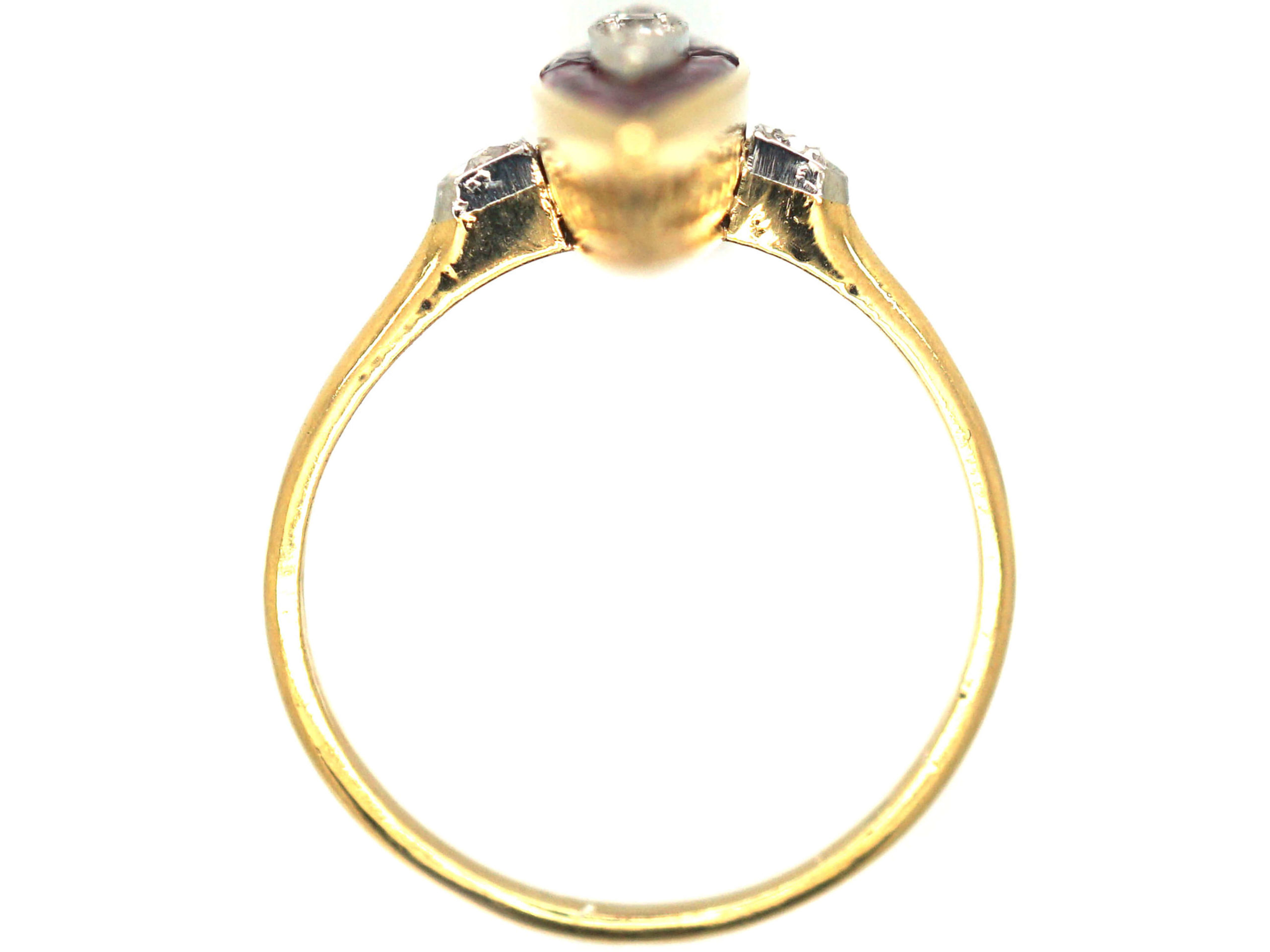 Art Deco 18ct Gold & Platinum Diamond & Ruby Marquise Ring (125P) | The ...