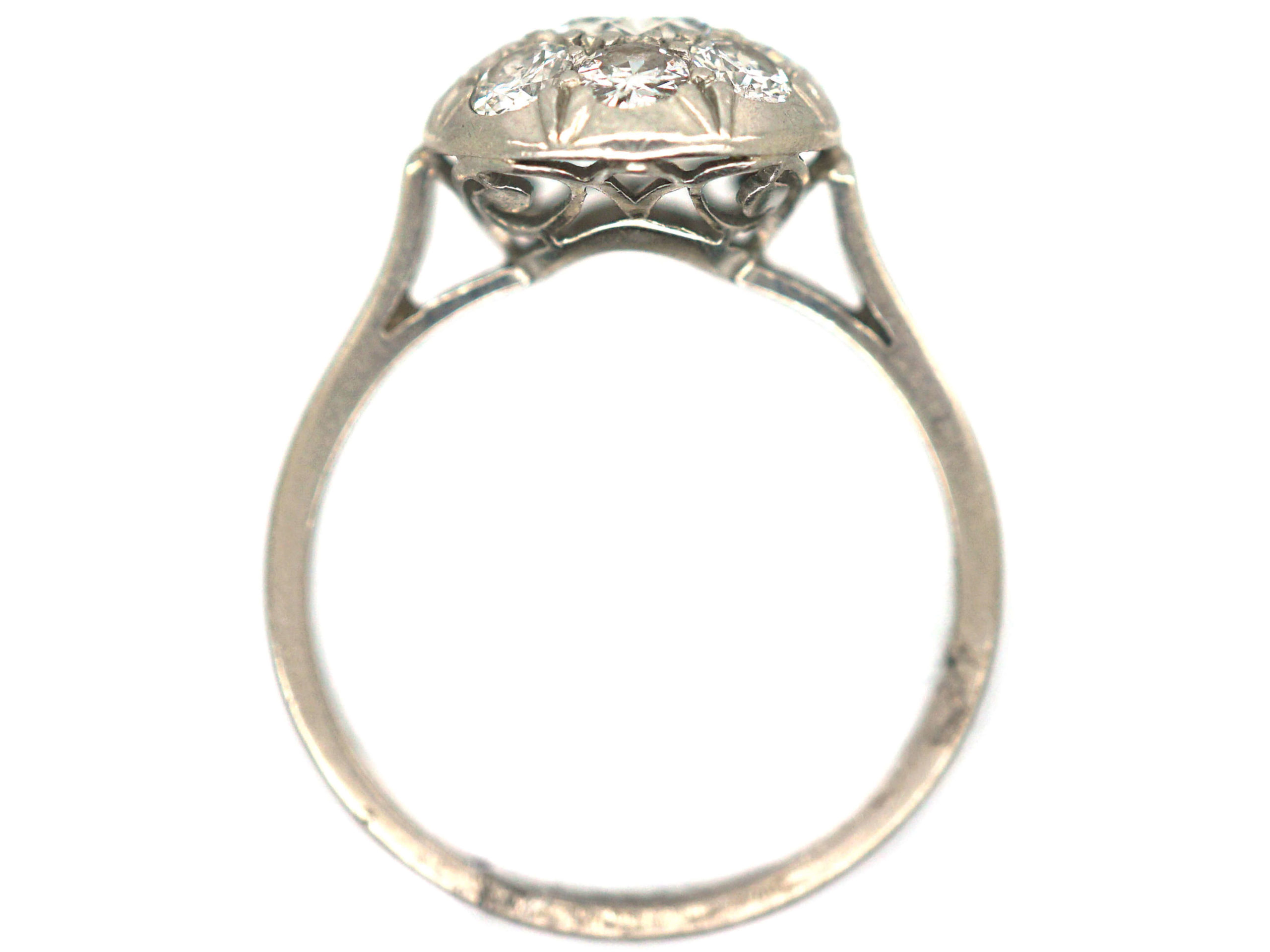 French Art Deco Platinum, Diamond Set Bombé Cluster Ring (276H) | The ...