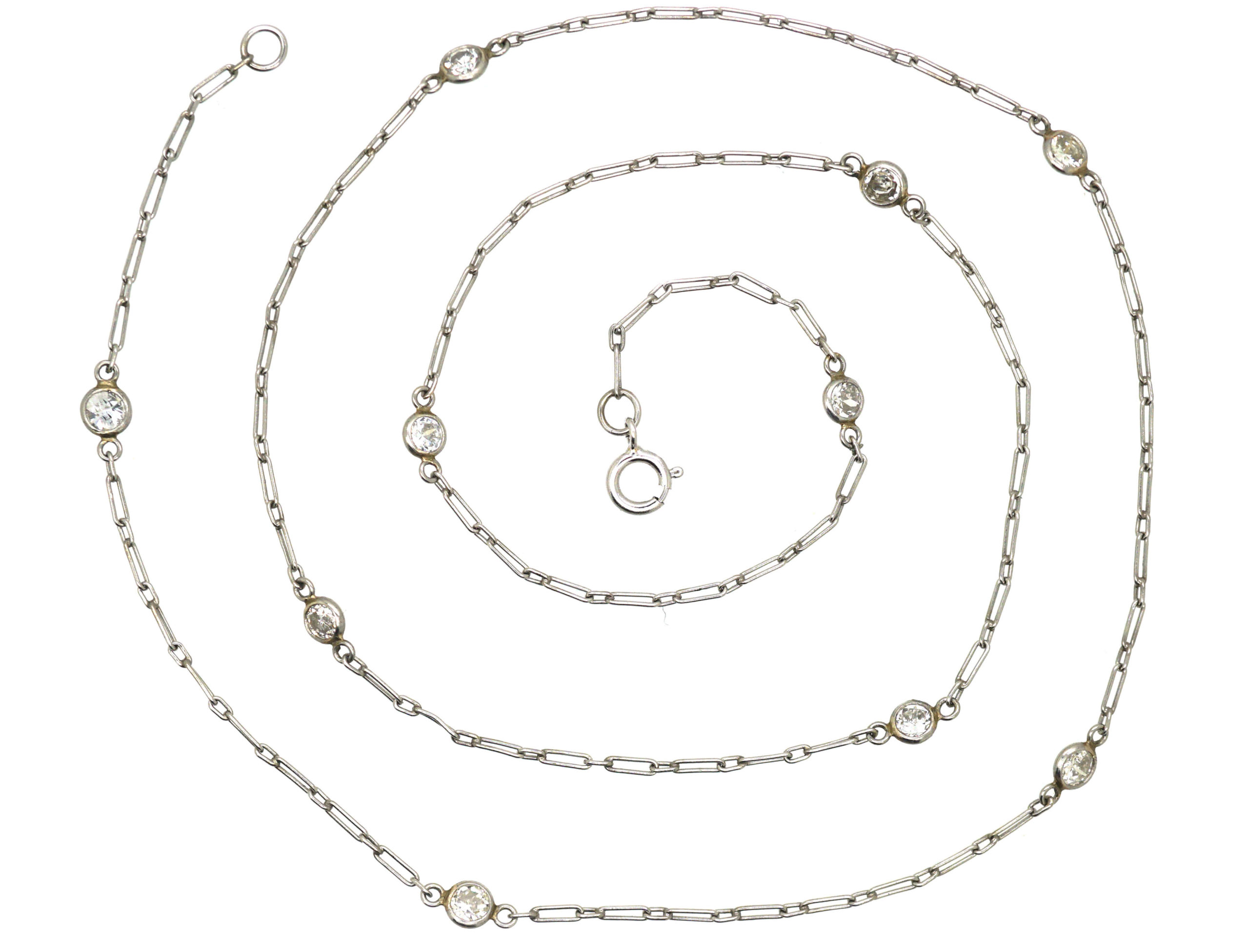 18ct White Gold & Diamond Chain (733N) | The Antique Jewellery Company