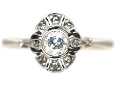 Art Deco 14ct Gold & Diamond Ring