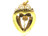 Edwardian 15ct Gold & Sapphire Heart Shaped Pendant