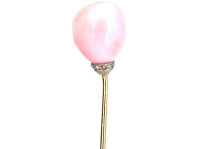 Edwardian Conch Pearl & Diamond Tie Pin