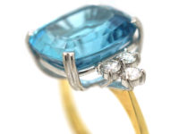 18ct Gold Aquamarine & Diamond Ring